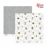 Папір для скрапбукінгу «Cake delicious» 5, двосторонній, 30х30см, 200г/м2, ROSA TALENT								