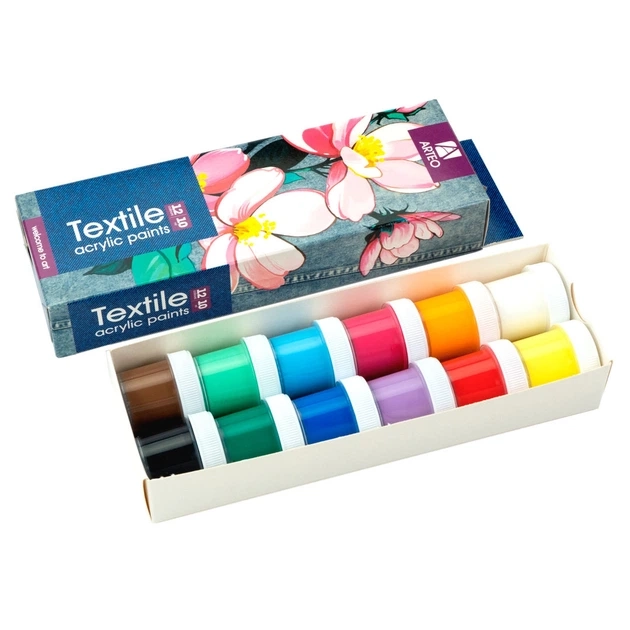 Набір акрилових фарб для розпису тканин Flowers Arteo — фото 2