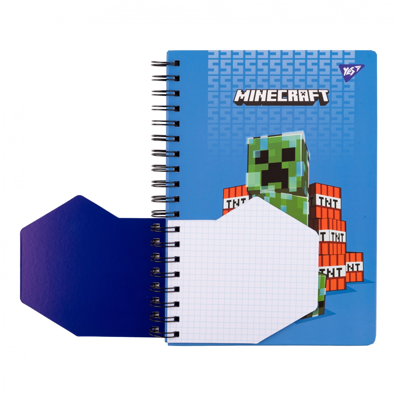 Блокнот YES 2в1 В5+В7 80 аркушів+20 аркушів спіраль Minecraft клітинка 151783