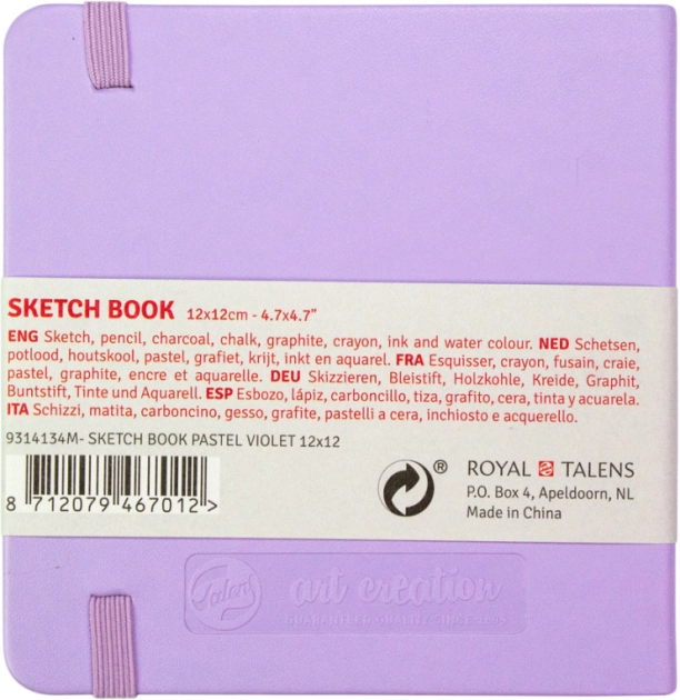 Блокнот для графіки Talens Art Creation 140г/м2 12*12см 80л Pastel Violet Royal Talens