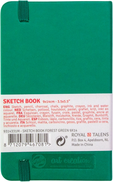Блокнот для графіки Talens Art Creation 140г/м2 9*14см 80л Forest Green Royal Talens