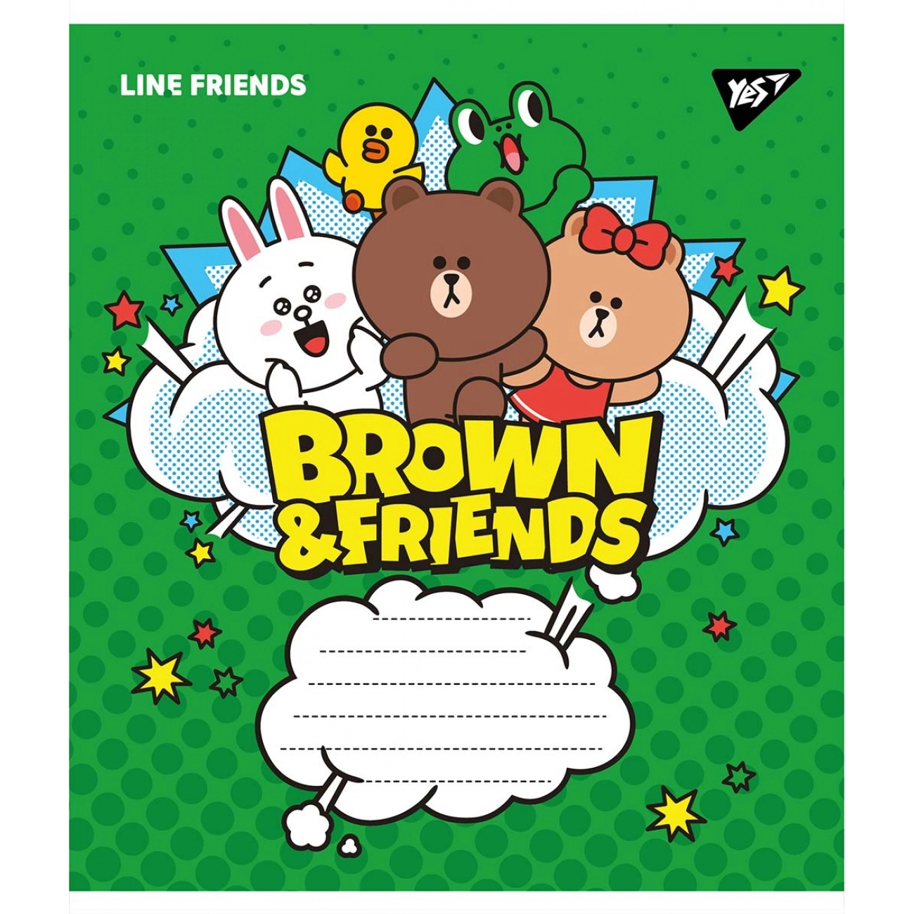 Зошит 12 аркушів клітинка YES Line friends 766272