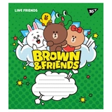 Зошит 12 аркушів клітинка YES Line friends 766272