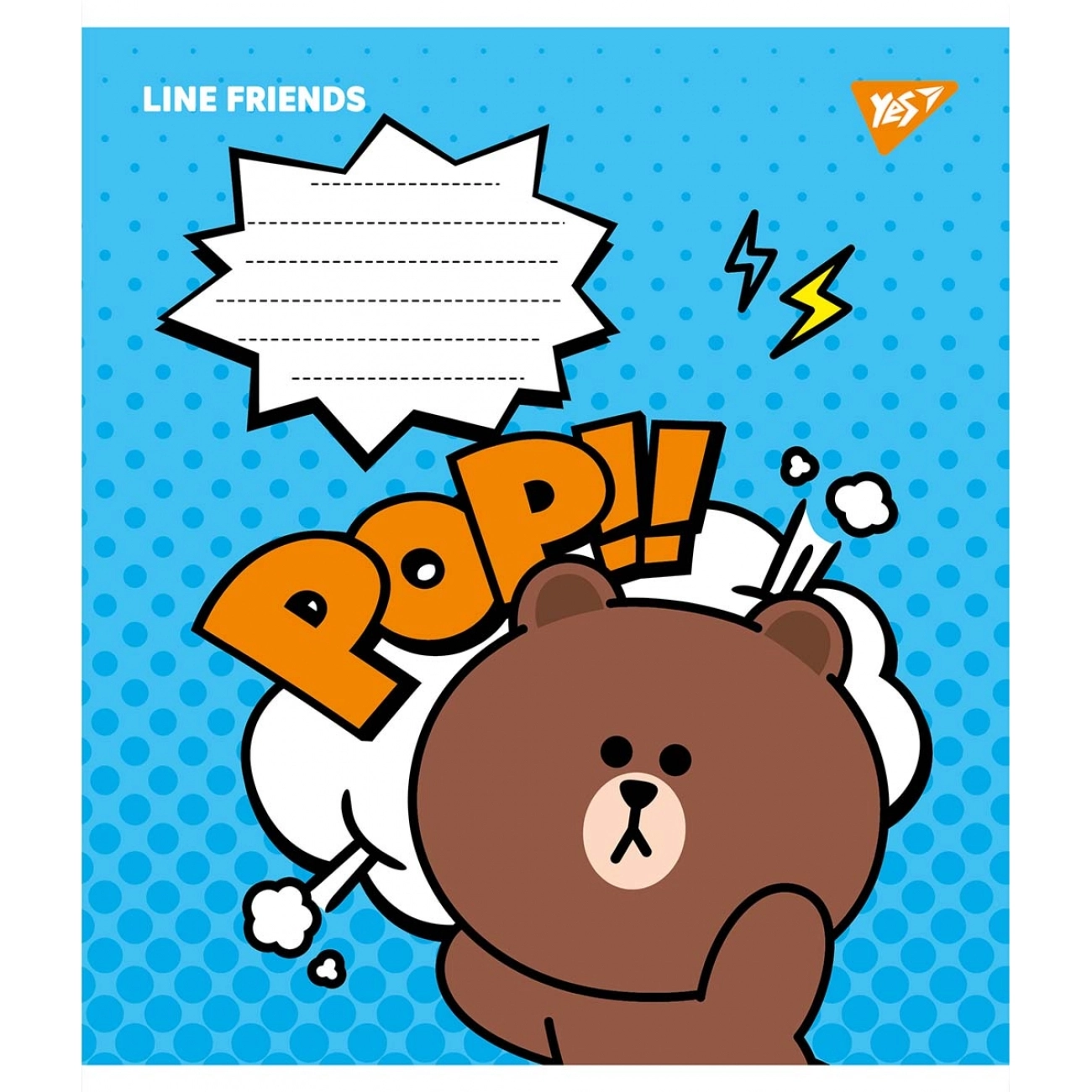 Зошит 12 аркушів клітинка YES Line friends 766272