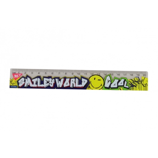 ЛІНІЙКА  20 СМ. ПЛАСТ. Smiley World Pattern 370501 YES