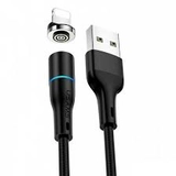 Кабель Usams US-SJ352 U32 Lightning Aluminum Alloy Magnetic Charging and Data Cable 1m Black