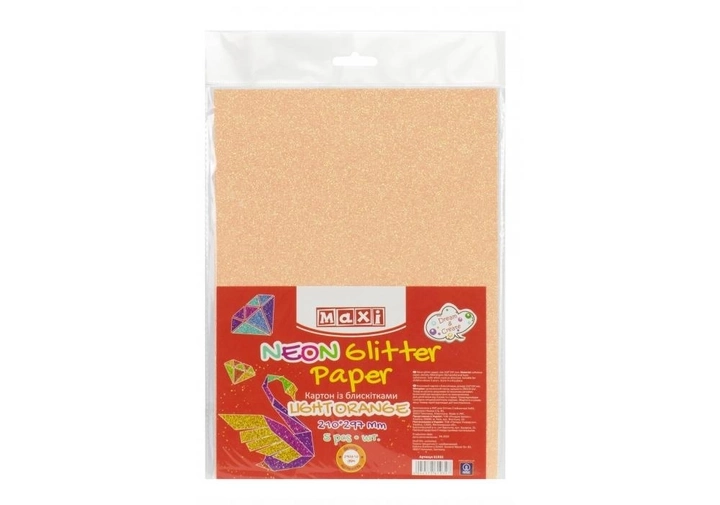 Картон персиковий з блискітками А4 — фото 2
