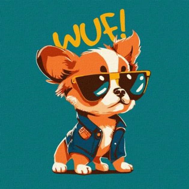 Картина за номерами Стильний песик 15х15см з мольбертом Rosa START — фото 2