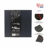 Блокнот A5 (20*20см), чорний папір, 80г/м, 96л., ROSA Studio