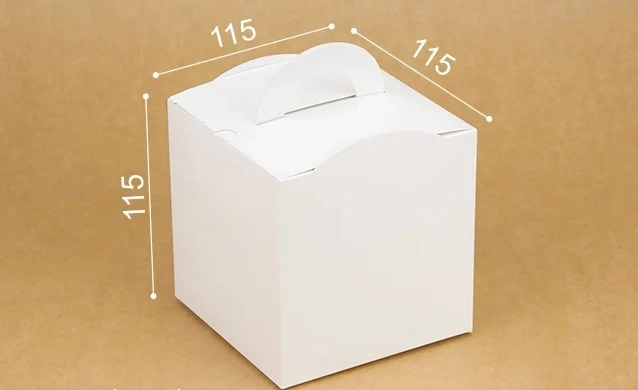 Коробка подарункова Кубик з ручкою біла WonderPack М0067-о5