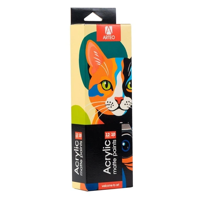 Набір акрилових фарб ColorСat матовий 12x10мл Arteo 322112008 Набір акрилових фарб ColorСat матовий 12x10мл Arteo 322112008