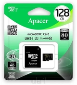 Флеш карта  microSDXC (UHS-1) Apacer 128Gb class 10 (adapter SD) AP128GMCSX10U1-R