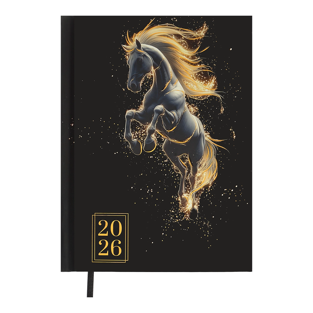 Щоденник датований A5 2026 Buromax Horse чорний BM.2189-01 Щоденник датований A5 2026 Buromax Horse чорний BM.2189-01