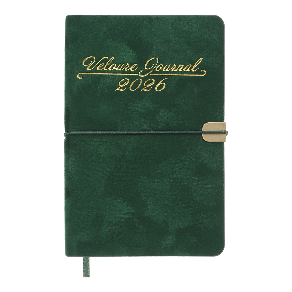 Щоденник датований A6 2026 Buromax Velour зелений