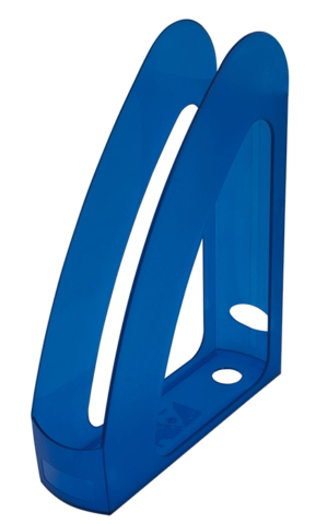 Лоток для паперів Арніка пластиковий вертикальний ВЕСЕЛКА передня стінка синій