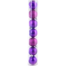 Куля Yes Fun d - 4 см, 7 шт./уп., фіолетовий перламутровий - 3, матовий - 2, глітер - 2