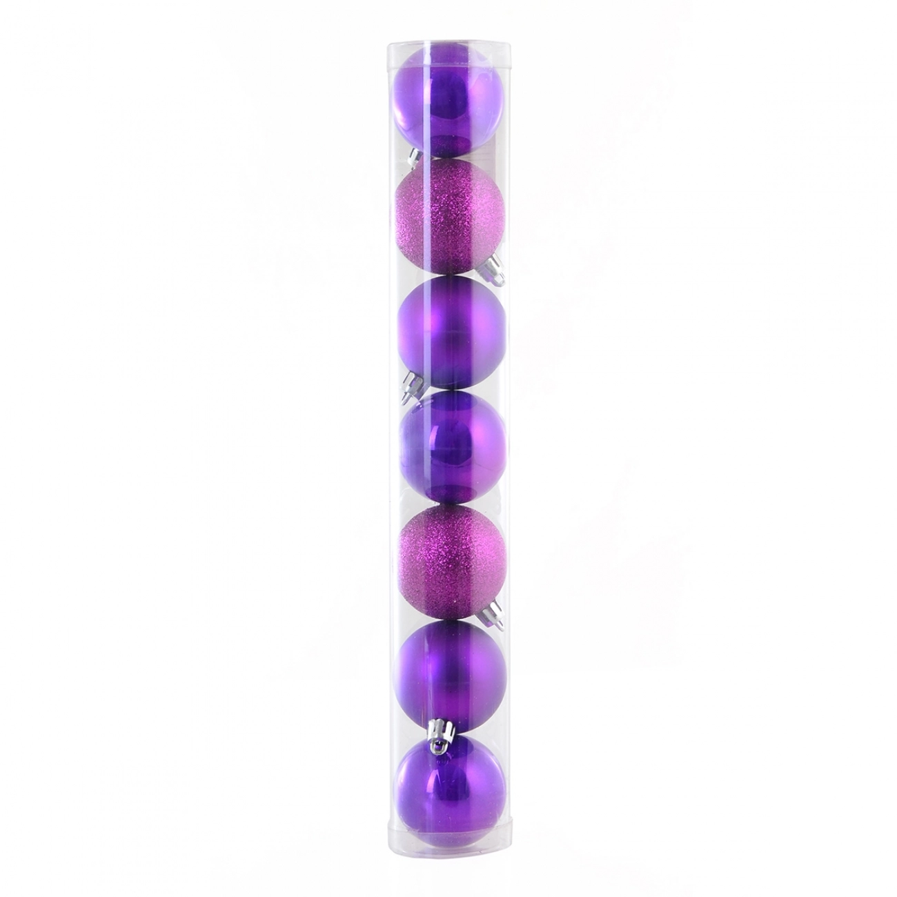 Куля Yes Fun d - 5 см, 7 шт./уп., фіолетовий перламутровий - 3, матовий - 2, глітер - 2