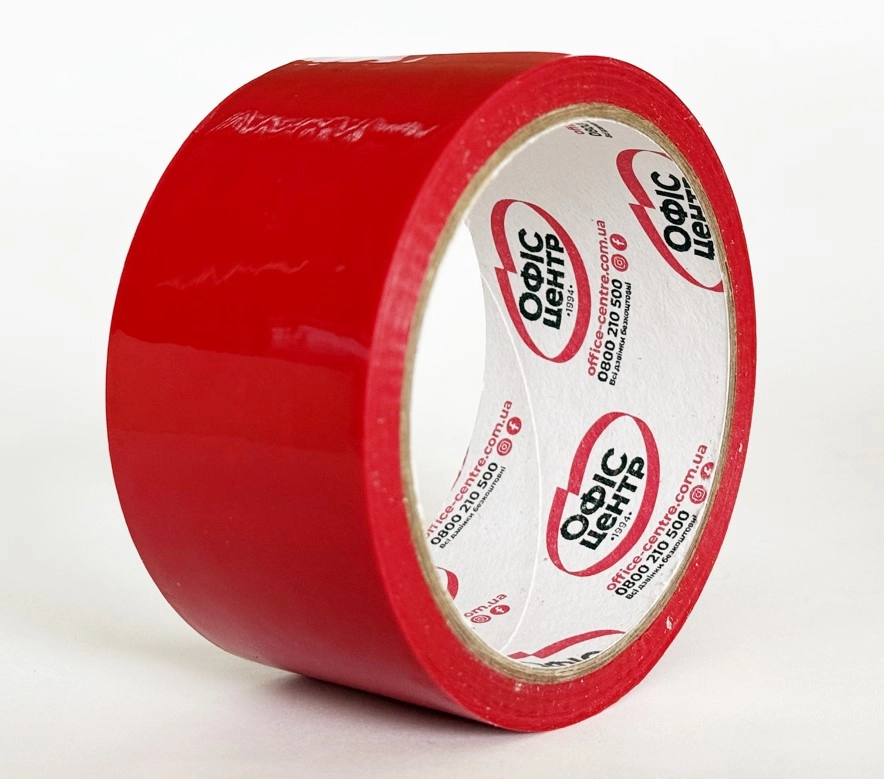 Стрічка клейка пакувальна 48мм х 66м червона Стрічка клейка пакувальна 48мм х 66м червона