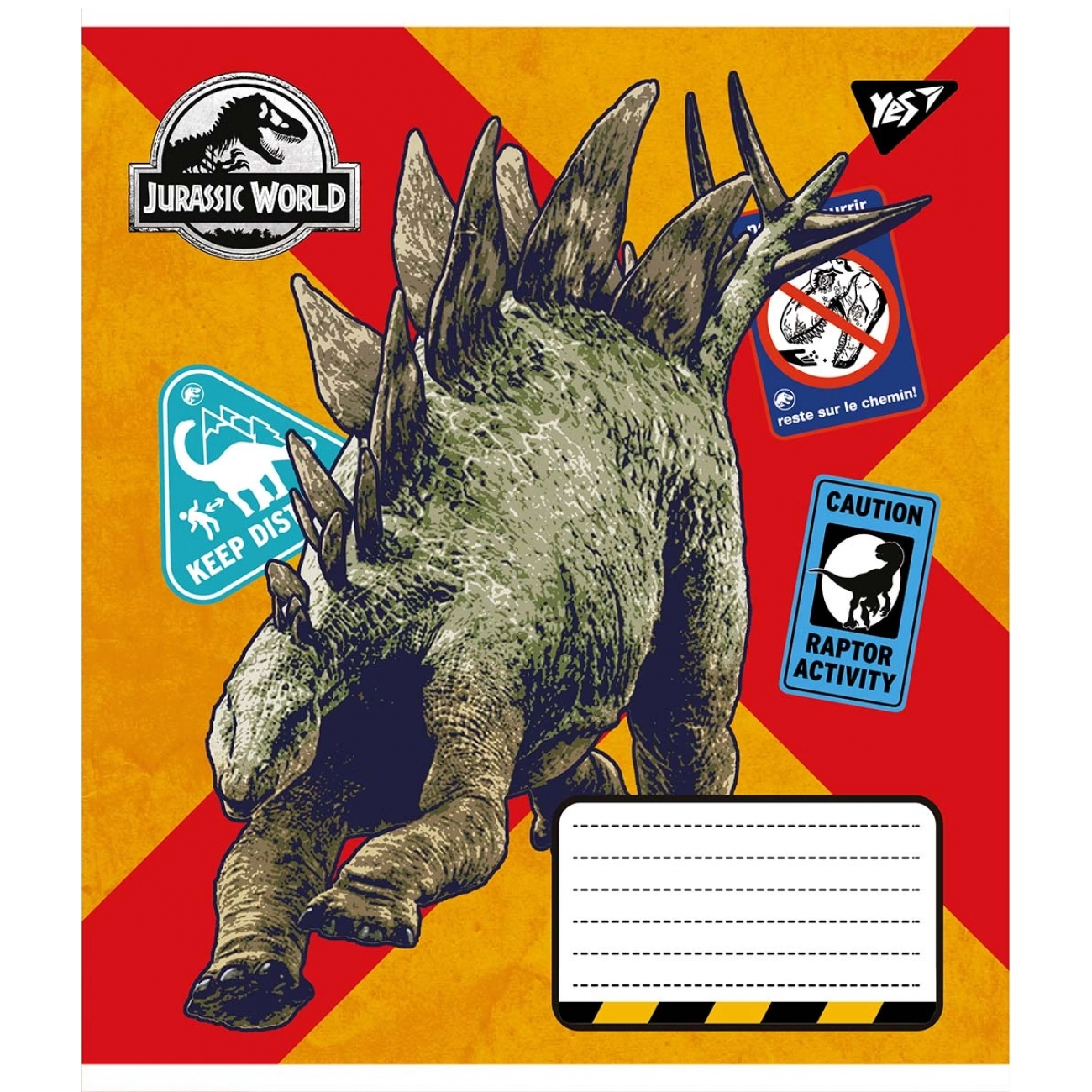 Зошит 18 аркушів клітинка YES Jurassic world 766328