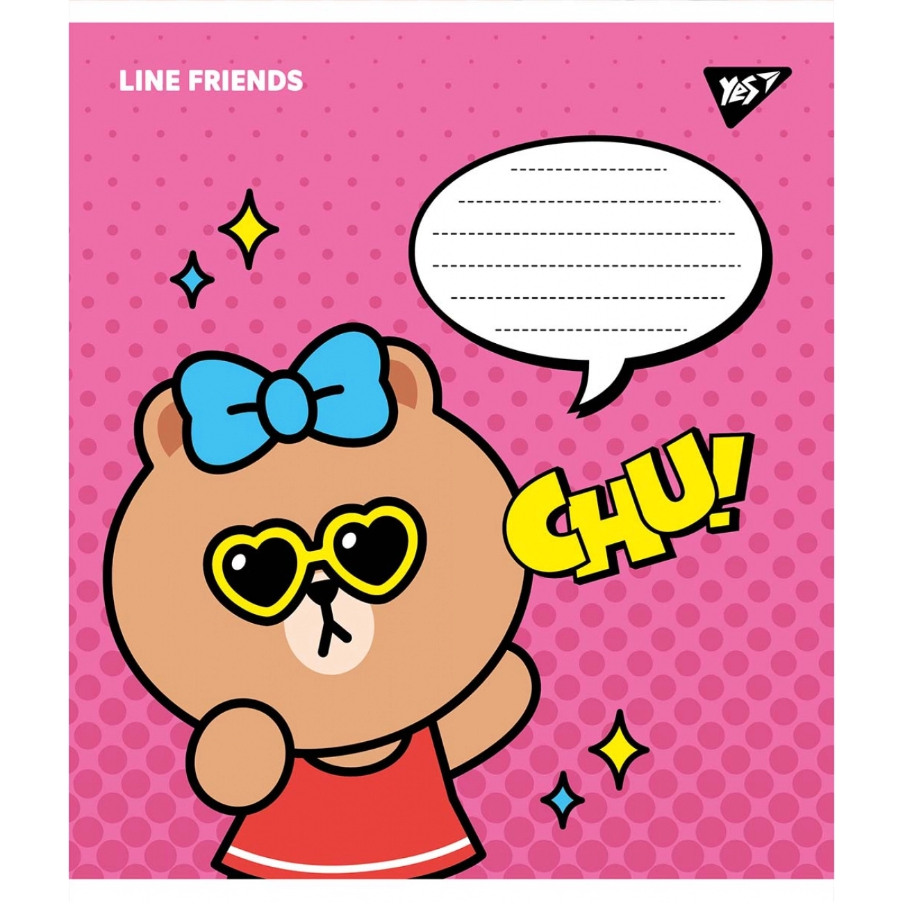 Зошит 18 аркушів клітинка YES Line friends 766329 Зошит 18 аркушів клітинка YES Line friends 766329