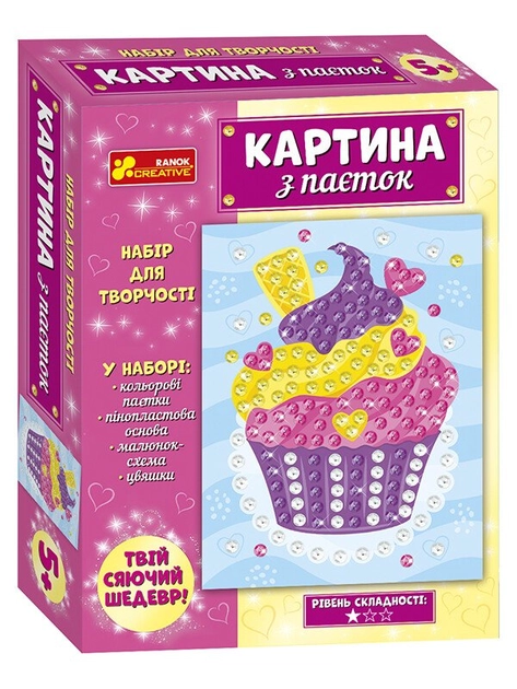 Картина з паєток Тістечко 10100587У