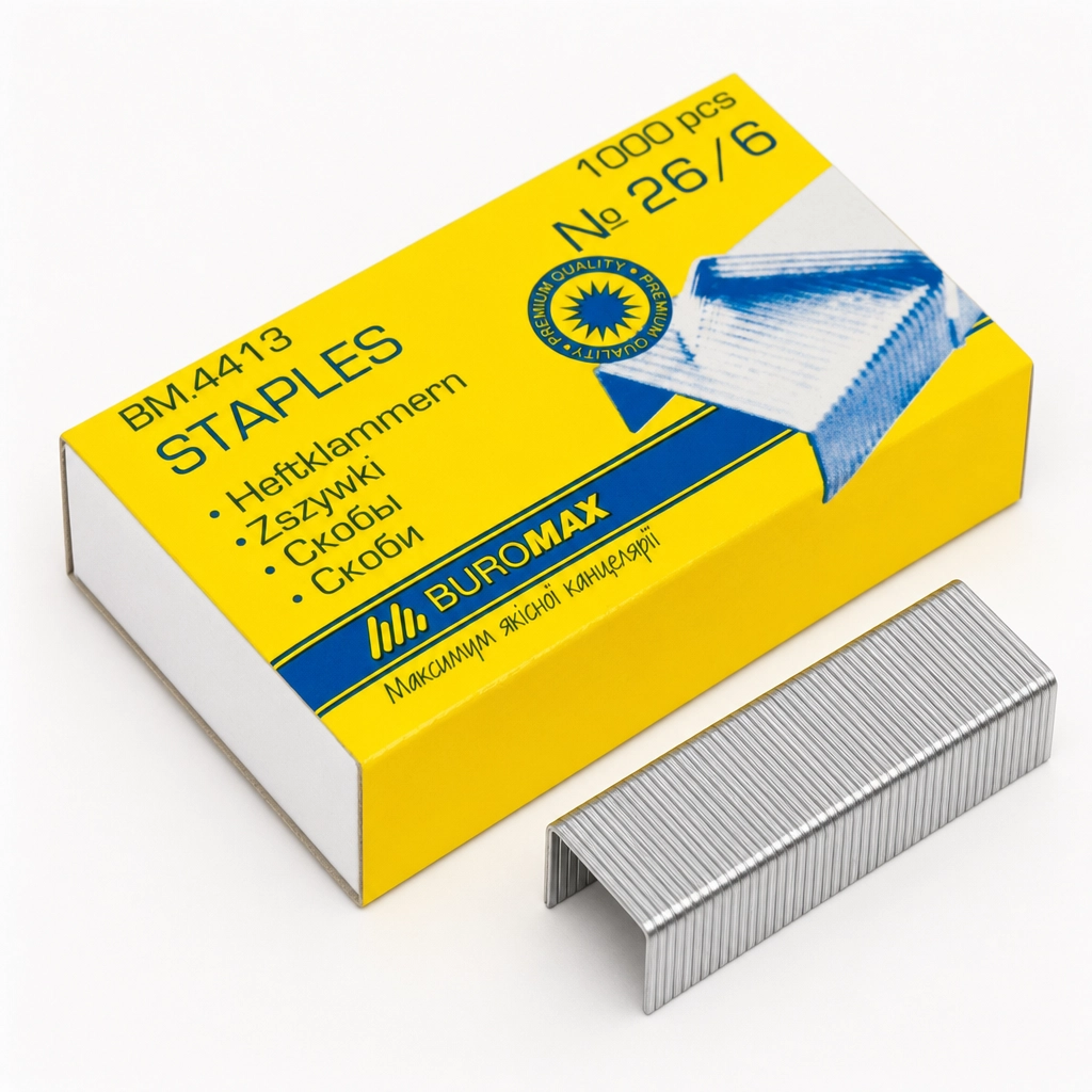 Скоби №26/6 4413 Buromax нікель
