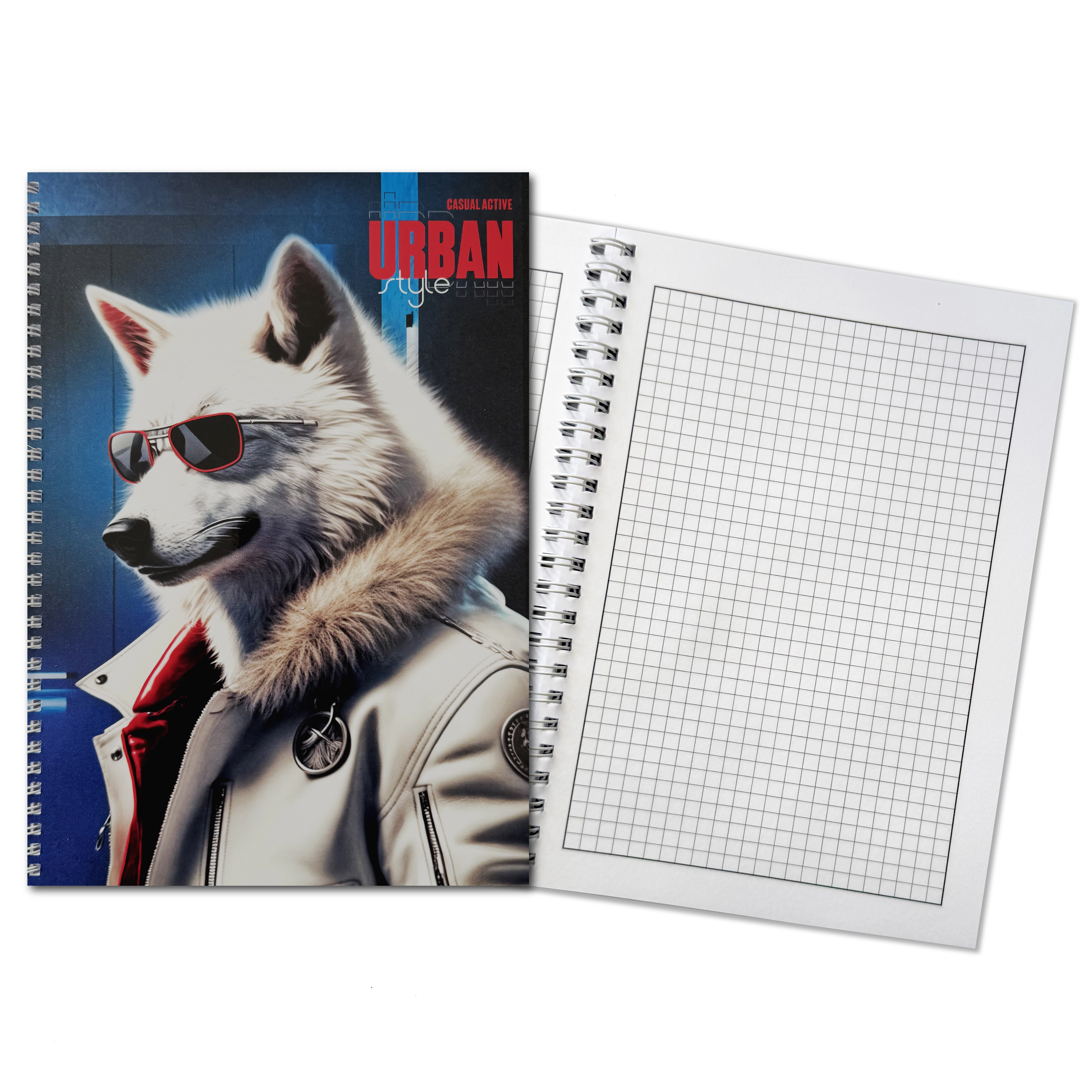 Блокнот А4 на пружині White wolf 96 аркушів клітинка — фото 4