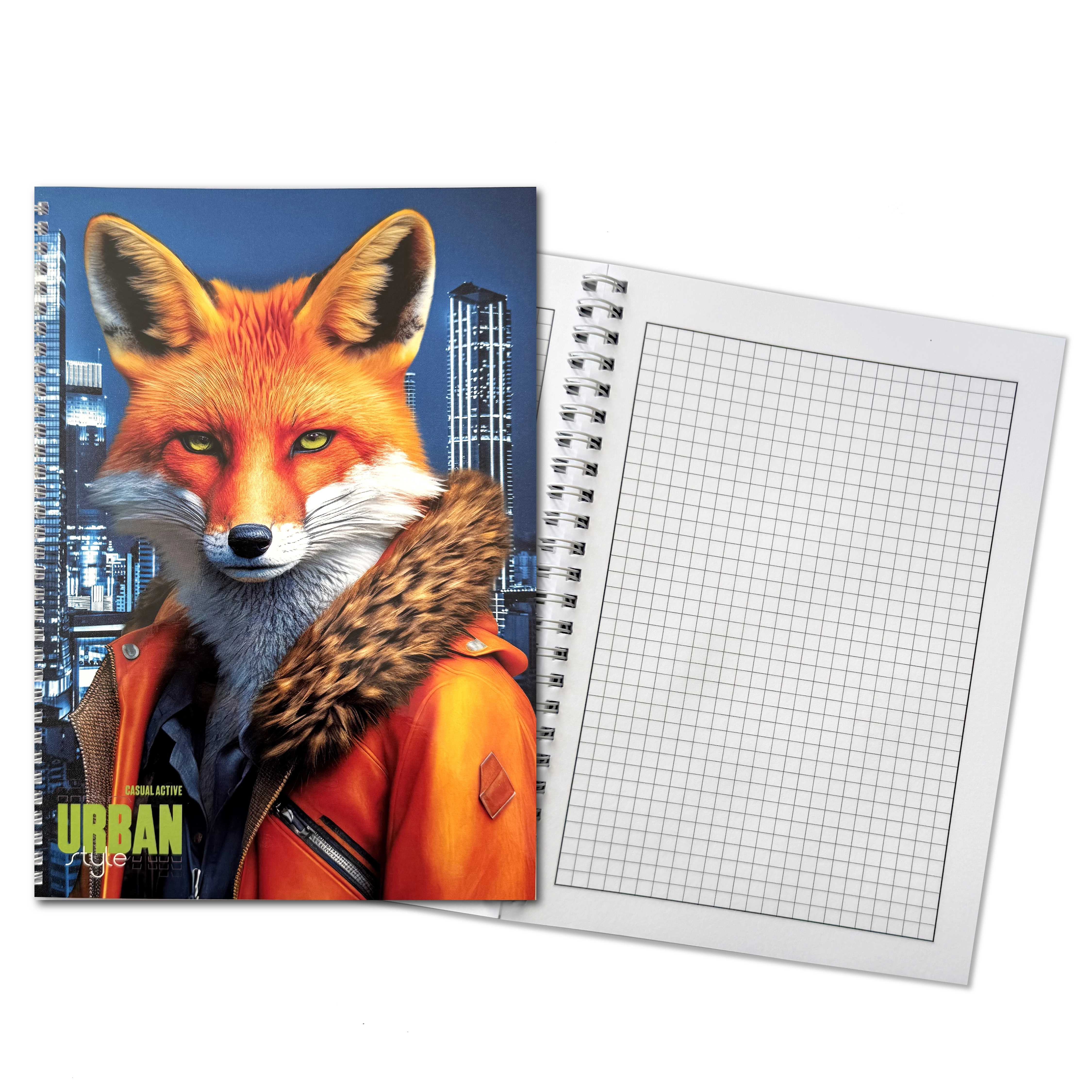 Блокнот на пружині А4 Офіс Центр Fashionable fox 96 аркушів клітинка офсет ОС-96002