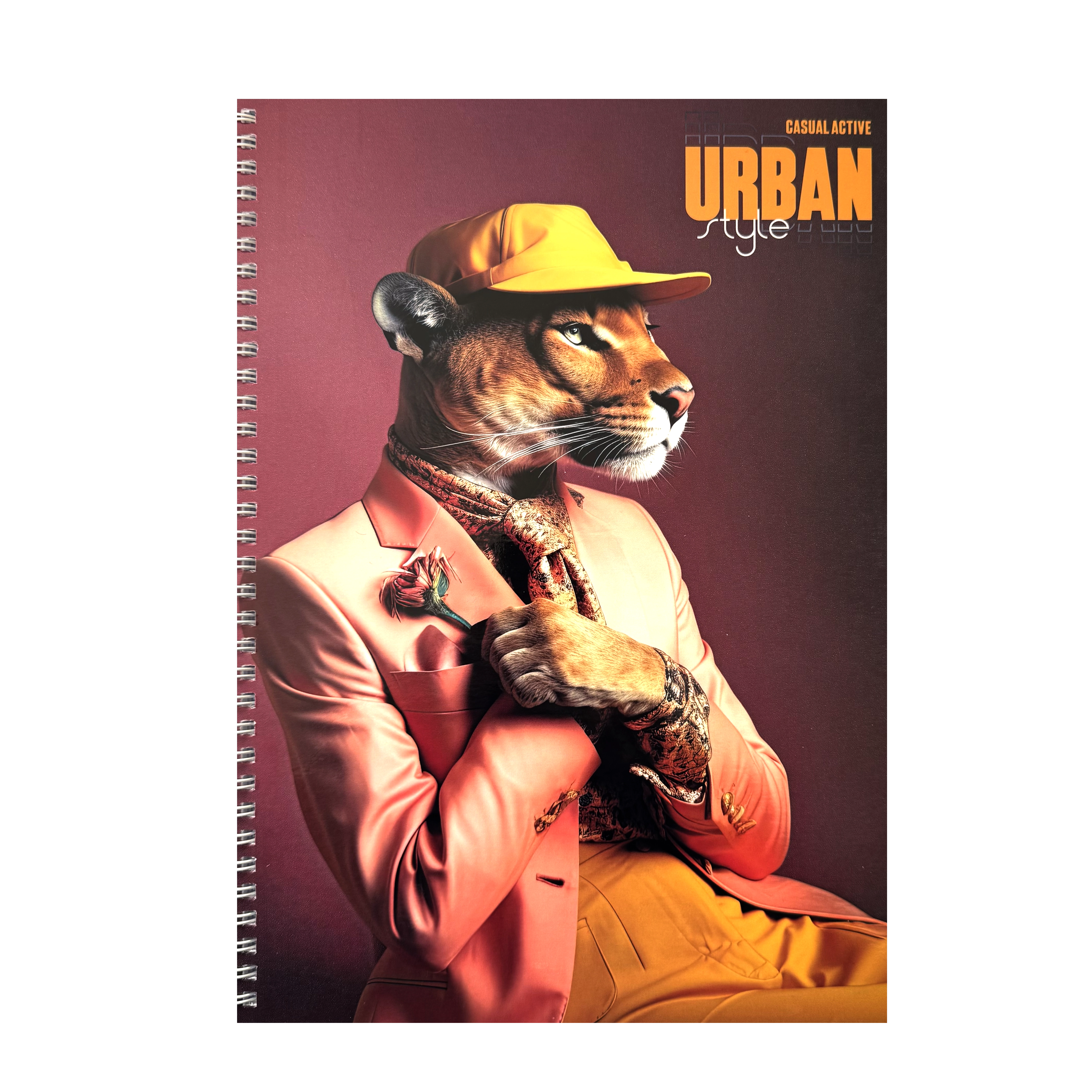 Блокнот А4 на пружині 96 аркушів клітинка Elegant lioness — фото 2