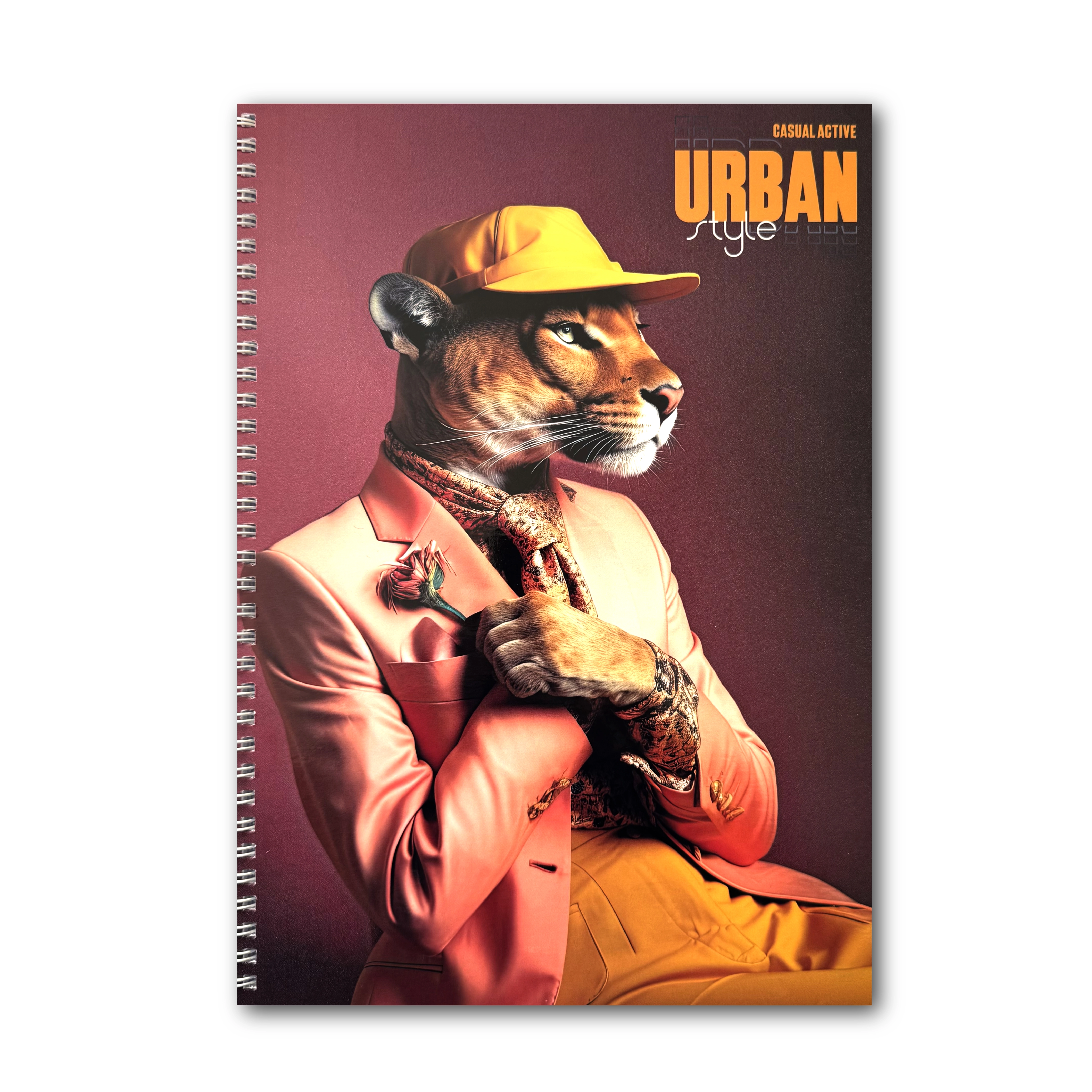 Блокнот А4 на пружині 96 аркушів клітинка Elegant lioness — фото 3