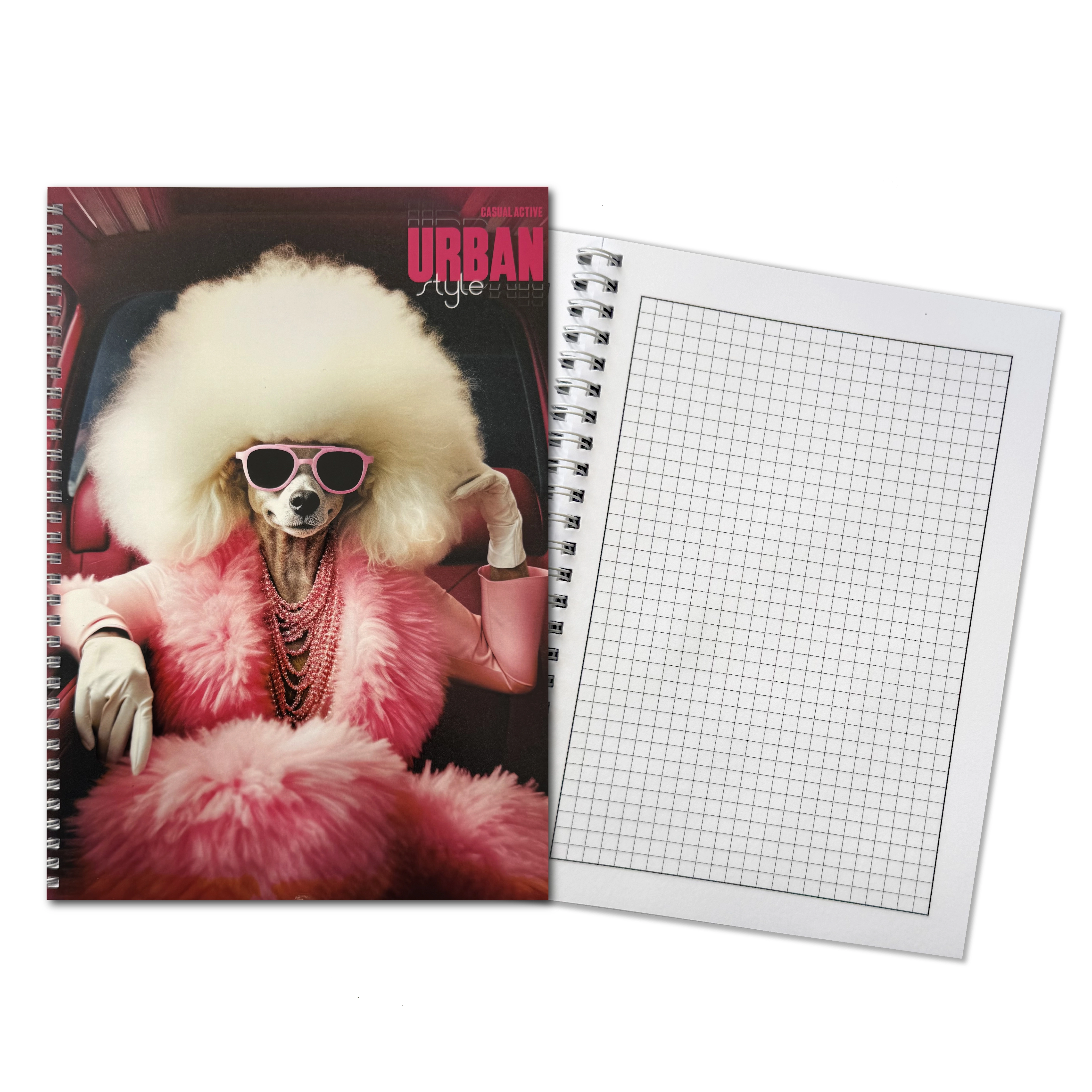 Блокнот на пружині А4 Офіс Центр Glamorous poodle 96 аркушів клітинка офсет ОС-96006