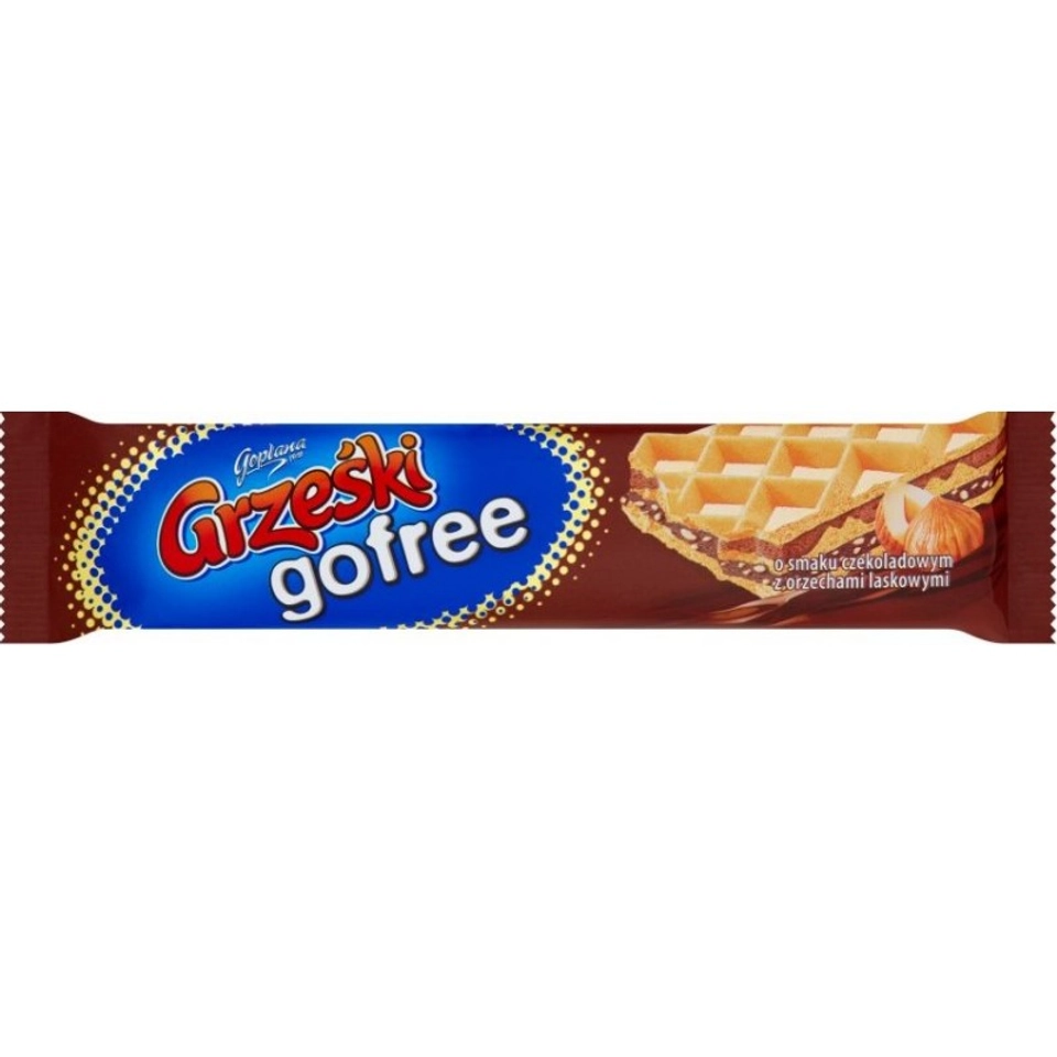 Вафельний батончик Grzeski Gofree шоколадний з лісовими горіхами 35г — фото 2