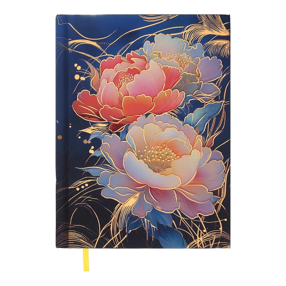 Щоденник недатований А5 Buromax Peony темно-синій BM.20170-03