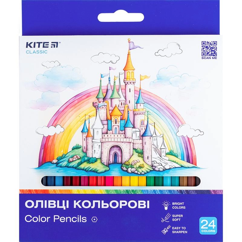 Олівці кольорові Kite Classic 24 кольори K-055