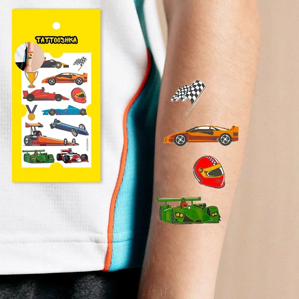 Тимчасове тату Tattooshka набір Гонки WS-A038