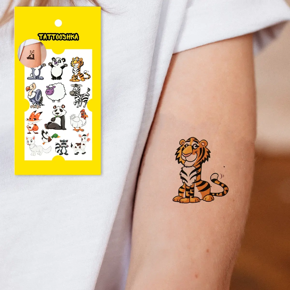 Тимчасове тату Tattooshka 12 щасливих звіряток WS-YX021