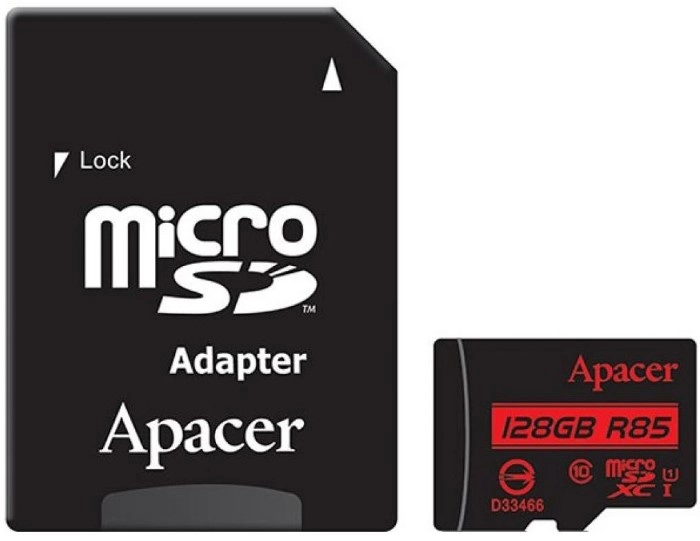 Флеш карта APACER microSDXC 128GB UHS-I U1 adapter (R85MB/s)
