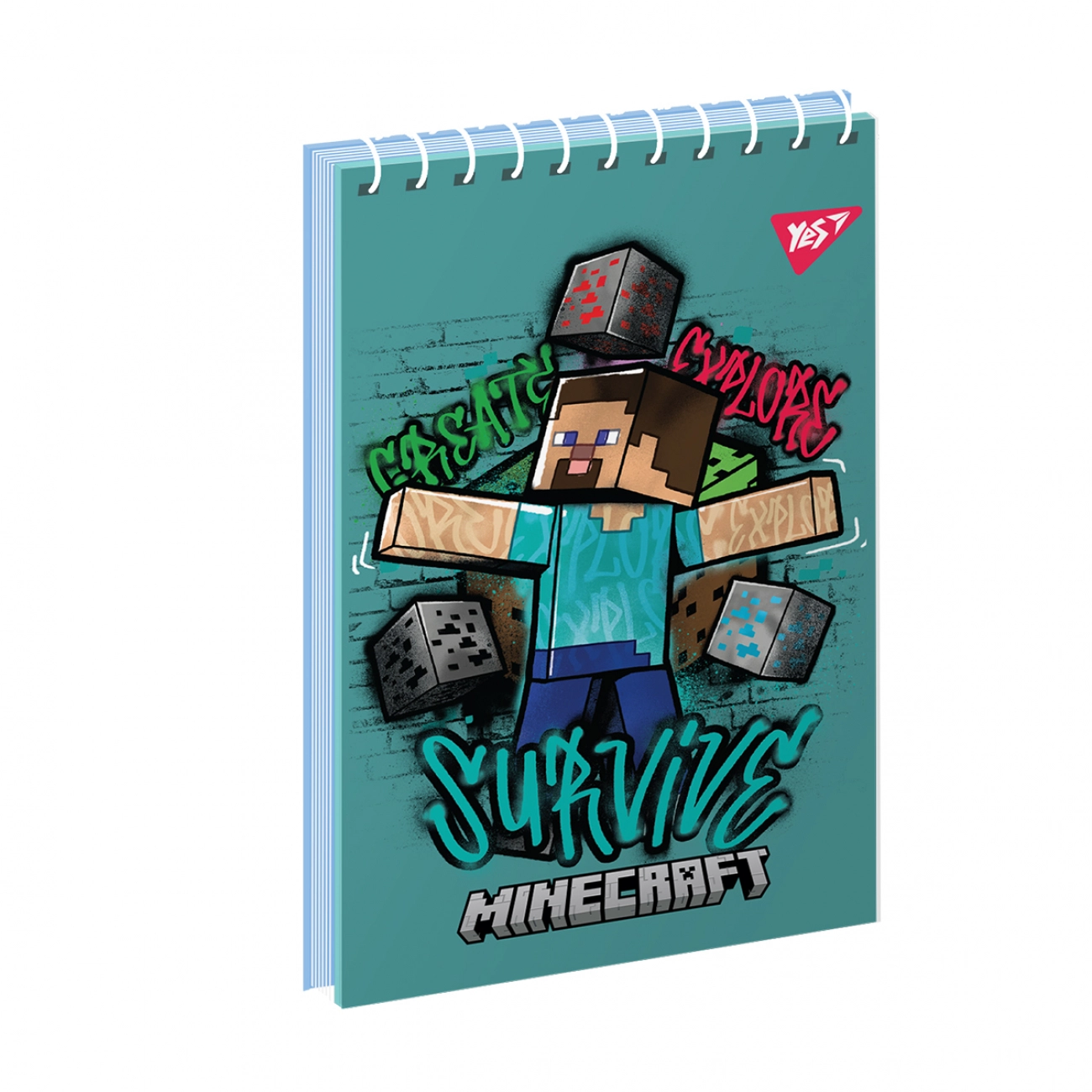 Блокнот YES А7/80 аркушів одинарна спіраль Minecraft 151948
