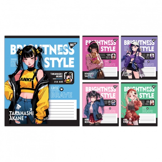 Зошит учнівський 24 аркуші лінія Yes Brightness style 767758