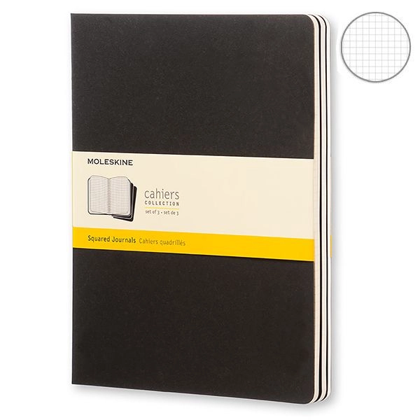 Блокнот великий Moleskine Cahier Клітина чорний QP322 Блокнот великий Moleskine Cahier Клітина чорний QP322