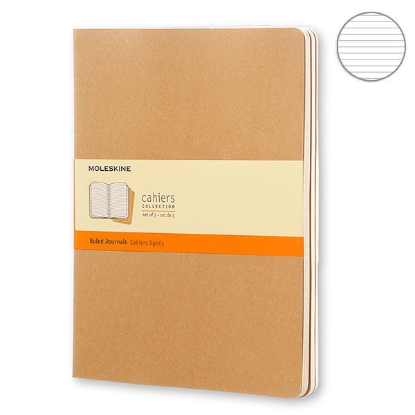 Блокнот великий Moleskine Cahier лінійка беж QP421 Блокнот великий Moleskine Cahier лінійка беж QP421