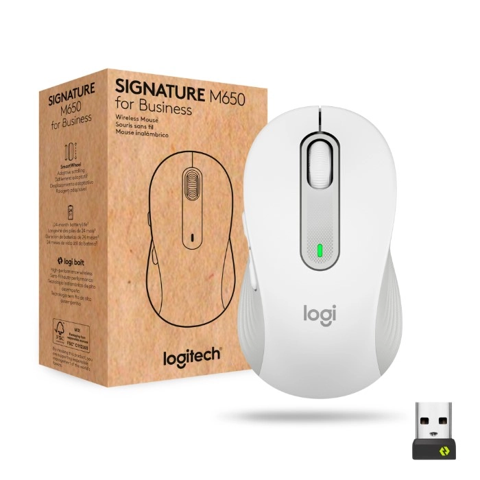 Миша бездротова Logitech Signature M650 L Wireless Mouse for Business Off-White (910-006349)