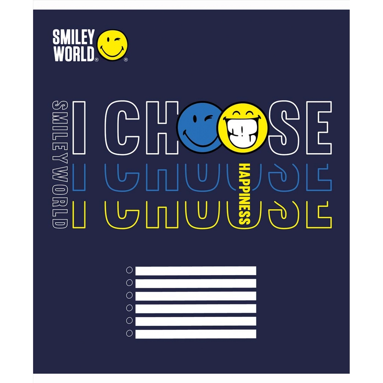 Зошит 18 аркушів клітинка YES Smiley world 766334