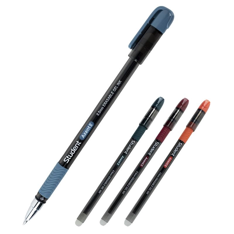 Ручка гелева пиши-стирай Axent Student чорна ag1071-01-a