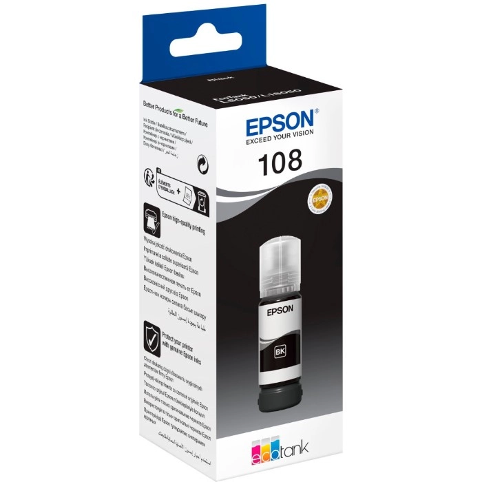 Чорнило Epson 108 EcoTank L8050/L18050 black (C13T09C14A) Чорнило Epson 108 EcoTank L8050/L18050 black (C13T09C14A)