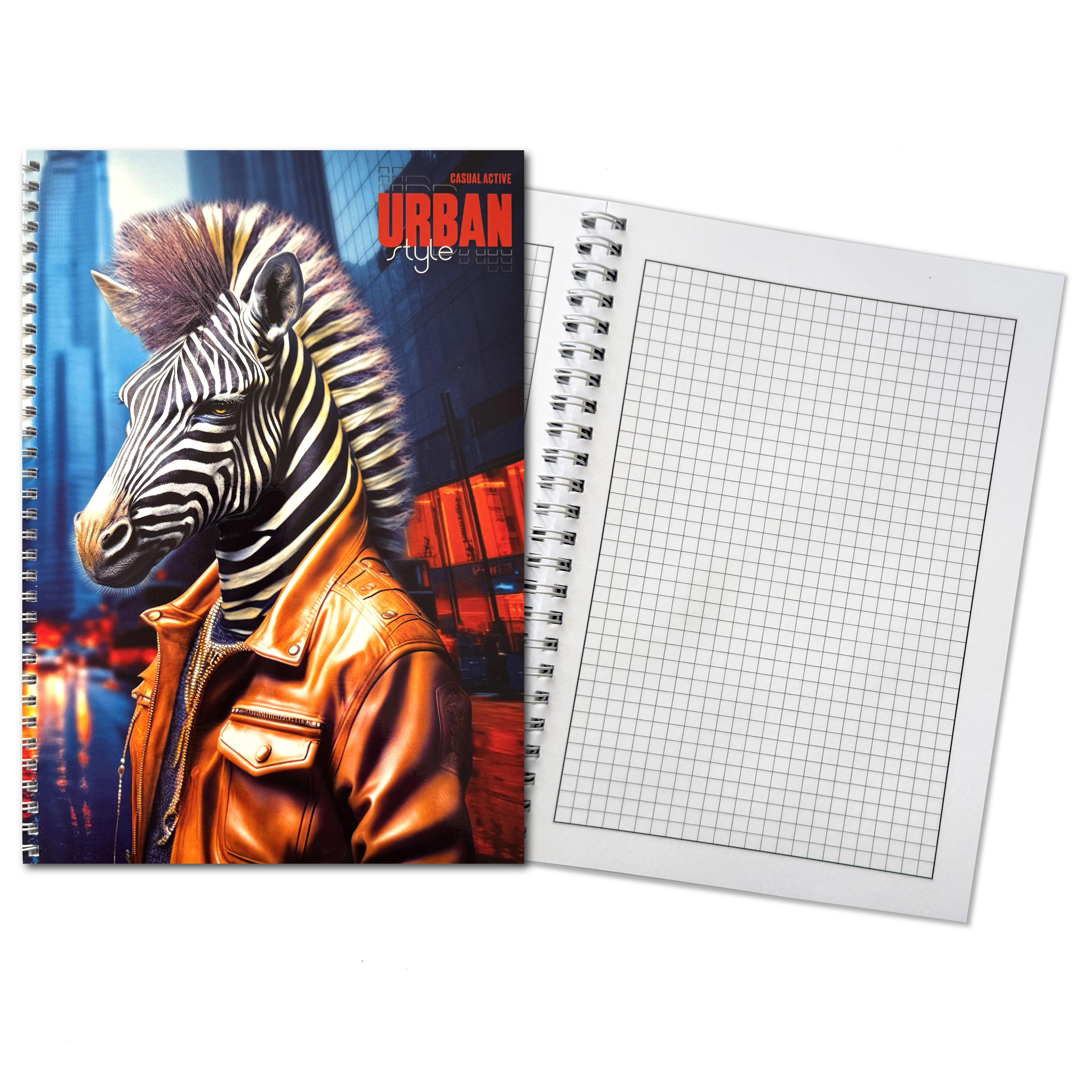 Блокнот А4 на спіралі Офіс Центр Zebra — 96 аркушів, клітинка — фото 4