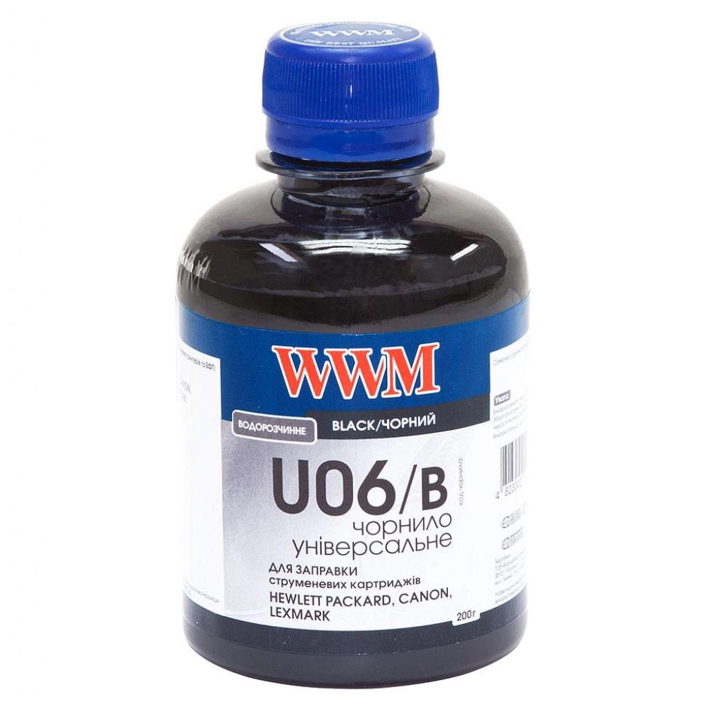 Чорнило WWM CANON /HP/LEXM/XER. UNIV. 200мл.  WWM U06B чорний