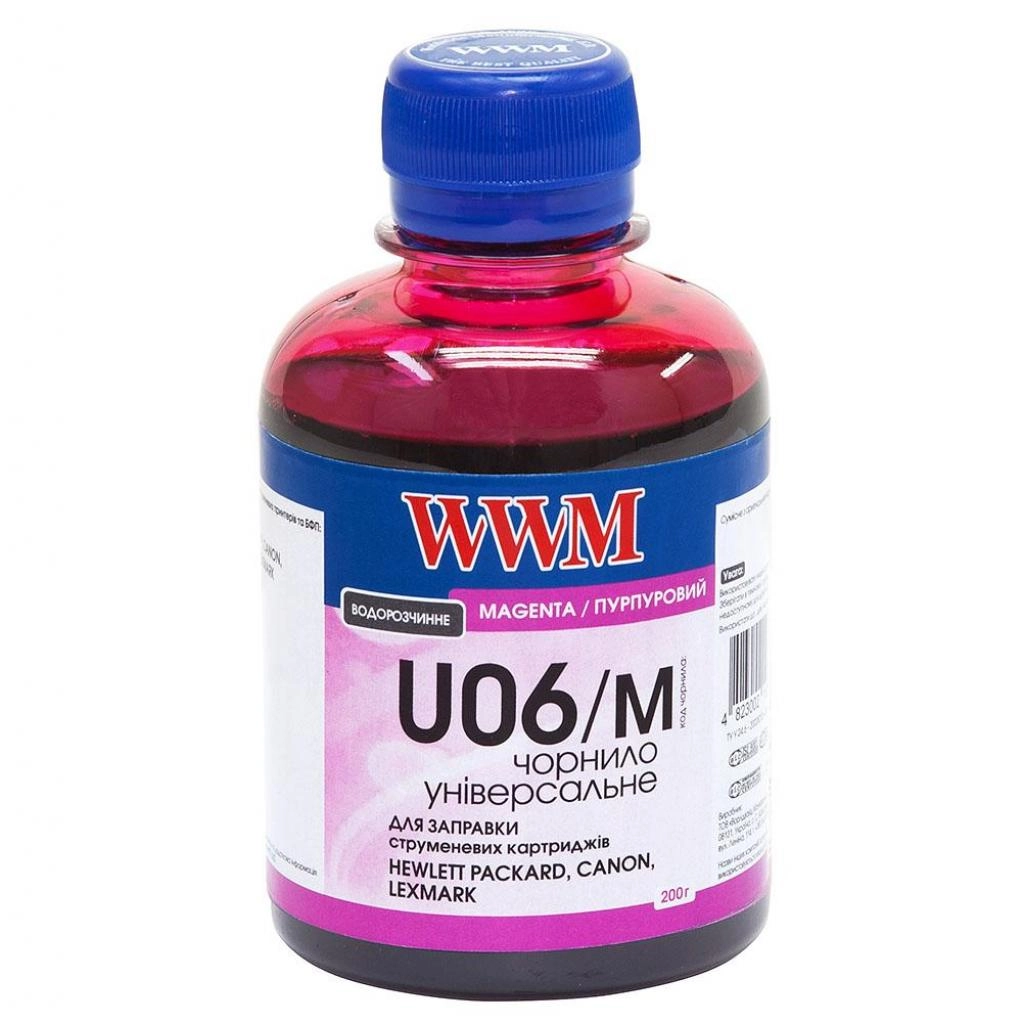 Чорнило WWM CANON /HP/LEXM/XER. UNIV. 200мл.  WWM U06MU рожевий