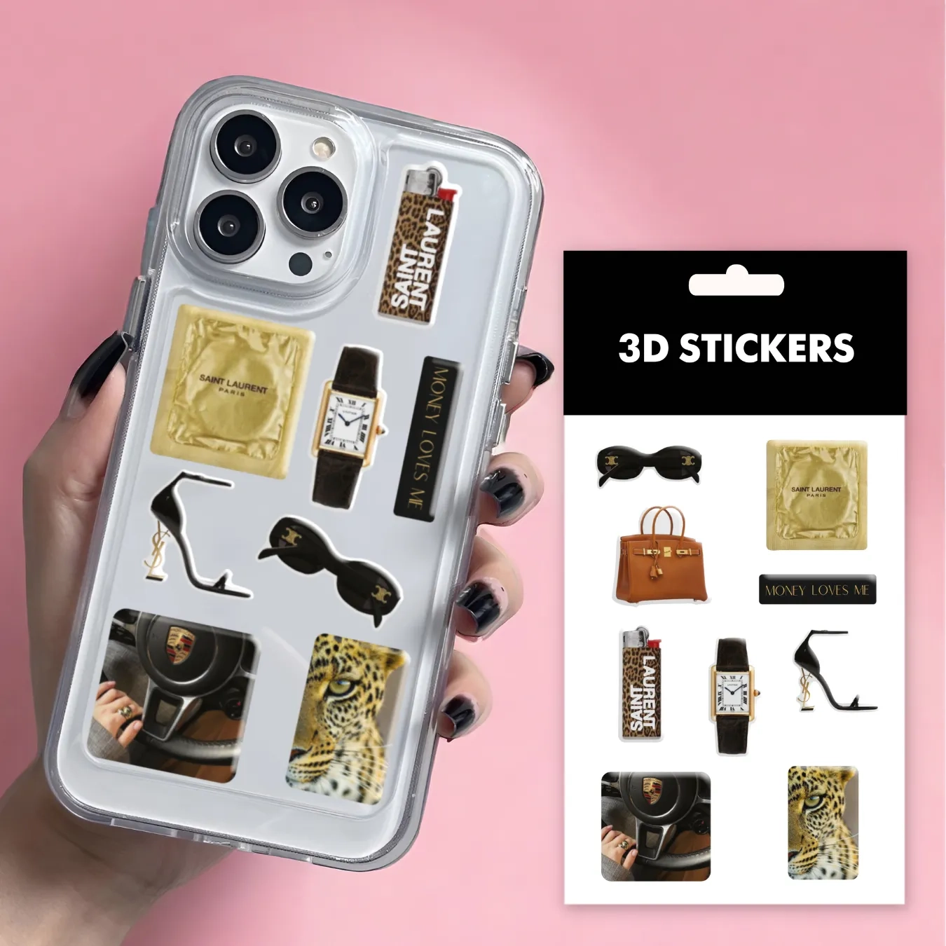 Набір наліпок Наліпка 3D стікери Gold edition 8 шт SB-44