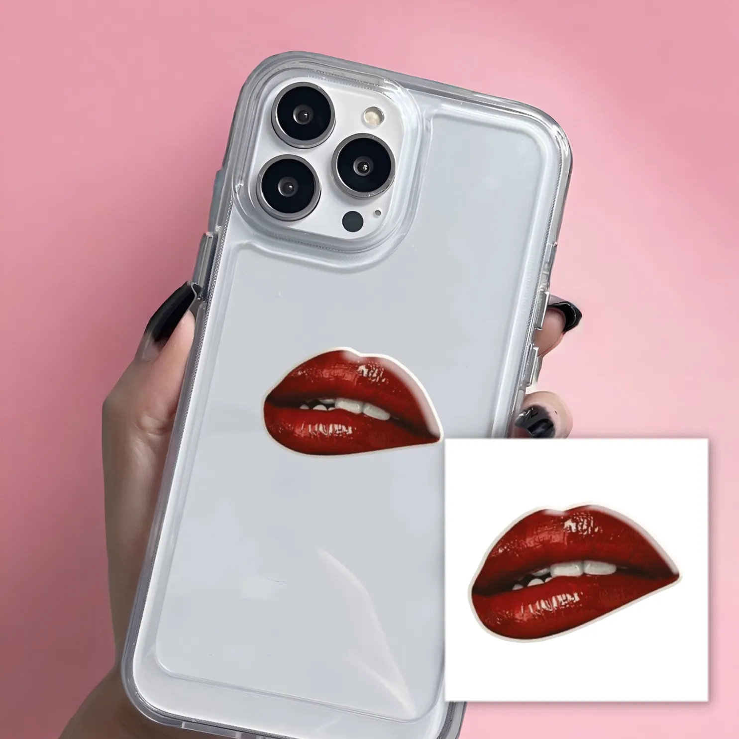 Наліпка 3D-стікер Red lips SX-150